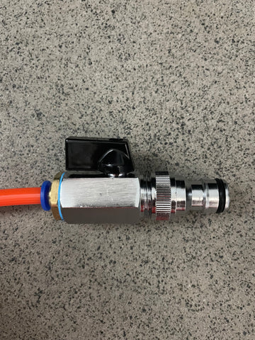 Water Fed Pole Hose Adapter – 8mm Push Fit + Flow Control + Garden Hose End