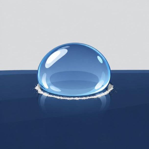 A new water drop has stopped on the old mineral ring and will dry in the same place